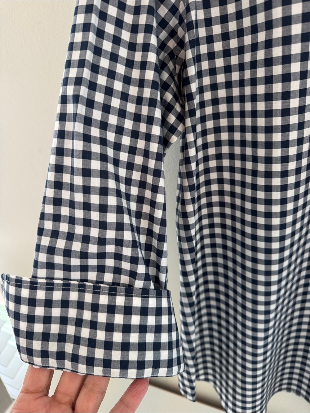 Lauren Ralph Lauren Navy & White Gingham Button-Down Shirt - Picture 3 of 3
